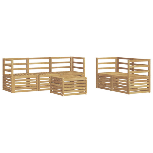 vidaXL Outdoor Sofa Set 6 pcs White Solid Acacia Wood