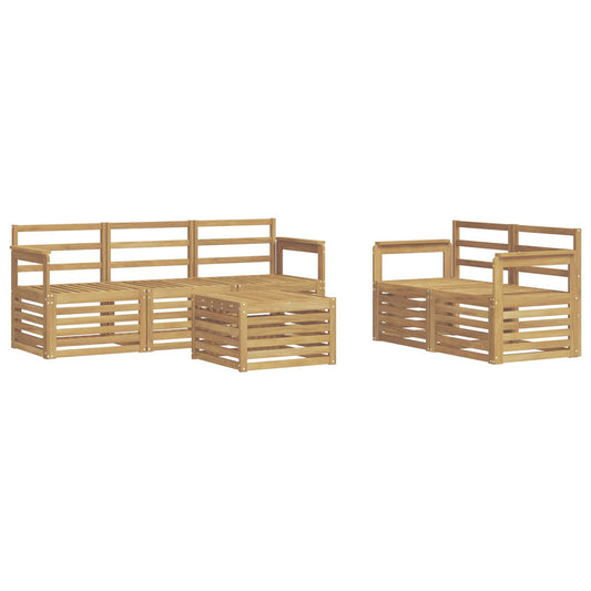 vidaXL Outdoor Sofa Set 6 pcs White Solid Acacia Wood