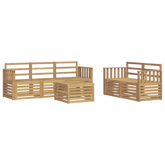 vidaXL Outdoor Sofa Set 6 pcs White Solid Acacia Wood