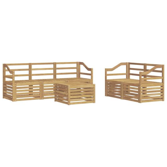 vidaXL Outdoor Sofa Set 6 pcs White Solid Acacia Wood
