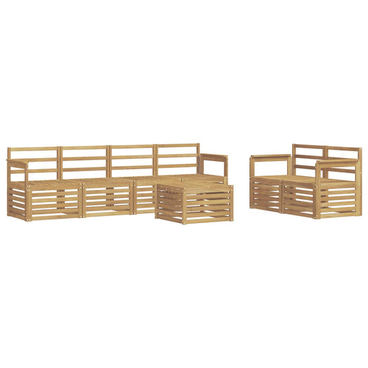 vidaXL Outdoor Sofa Set 7 pcs White Solid Acacia Wood