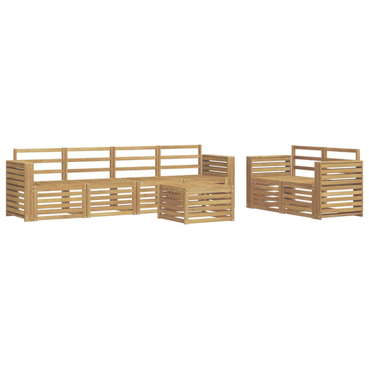 vidaXL Outdoor Sofa Set 7 pcs White Solid Acacia Wood