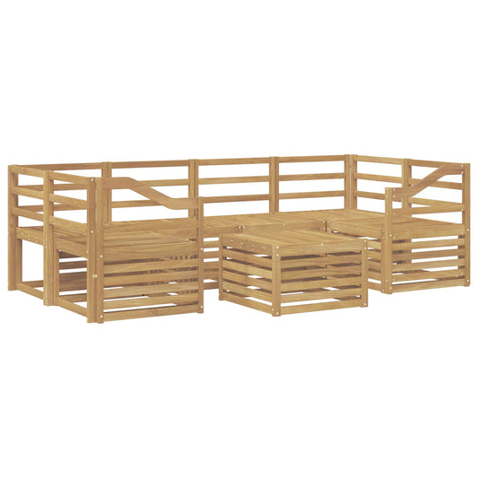vidaXL Outdoor Sofa Set 7 pcs White Solid Acacia Wood