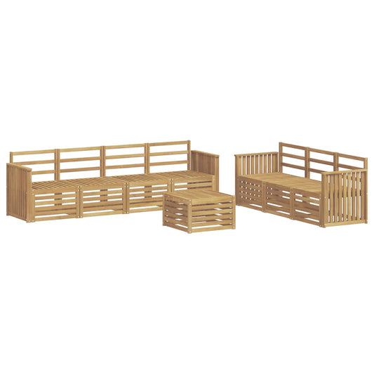 vidaXL Outdoor Sofa Set 8 pcs White Solid Acacia Wood