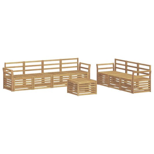 vidaXL Outdoor Sofa Set 8 pcs White Solid Acacia Wood