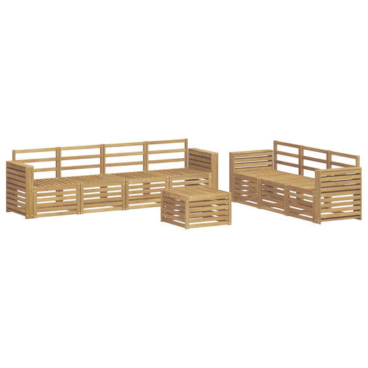 vidaXL Outdoor Sofa Set 8 pcs White Solid Acacia Wood