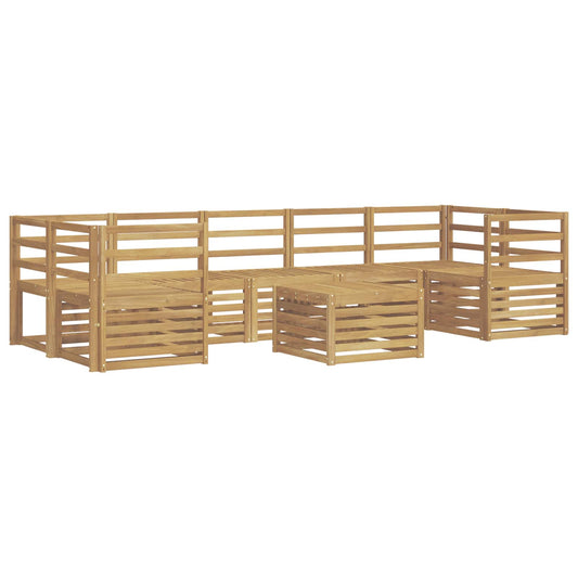 vidaXL Outdoor Sofa Set 8 pcs White Solid Acacia Wood