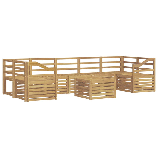 vidaXL Outdoor Sofa Set 8 pcs White Solid Acacia Wood