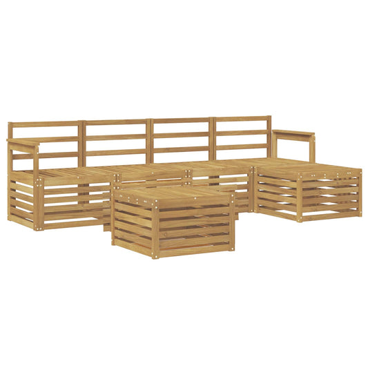 vidaXL Outdoor Sofa Set 6 pcs White 59 x 59 x 37 cm Solid Acacia Wood