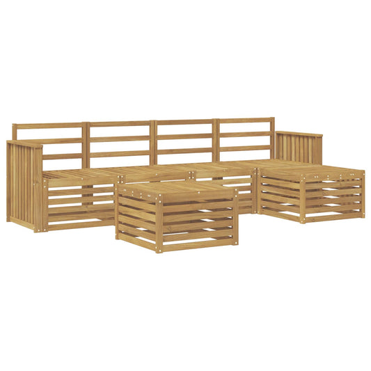 vidaXL Outdoor Sofa Set 6 pcs White 59 x 59 x 37 cm Solid Acacia Wood