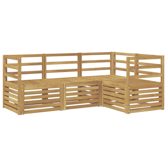 vidaXL Outdoor Sofa Set 4 pcs White Solid Acacia Wood