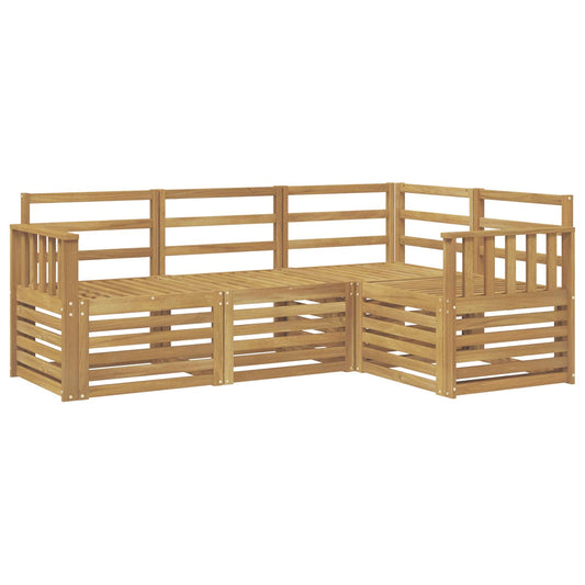 vidaXL Outdoor Sofa Set 4 pcs White Solid Acacia Wood