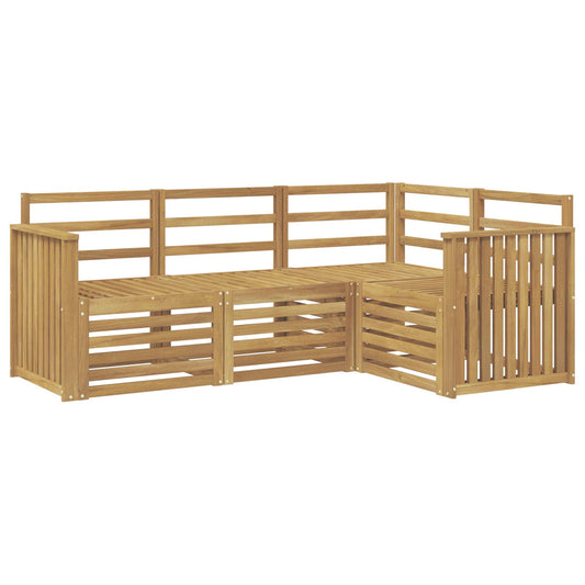 vidaXL Outdoor Sofa Set 4 pcs White Solid Acacia Wood