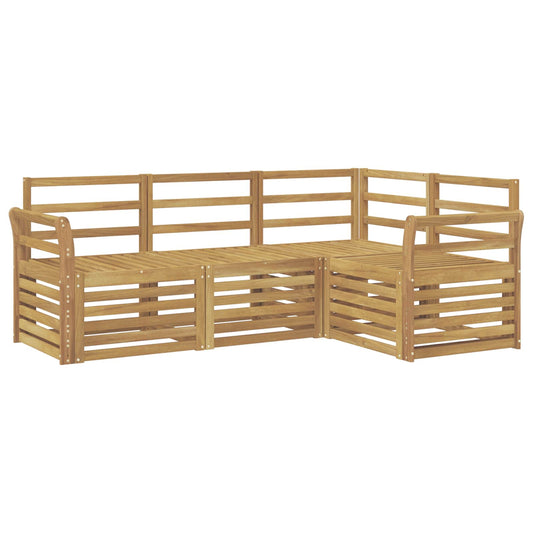 vidaXL Outdoor Sofa Set 4 pcs White Solid Acacia Wood