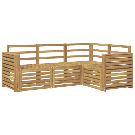 vidaXL Outdoor Sofa Set 4 pcs White Solid Acacia Wood