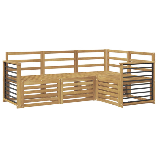 vidaXL Outdoor Sofa Set 4 pcs White Solid Acacia Wood