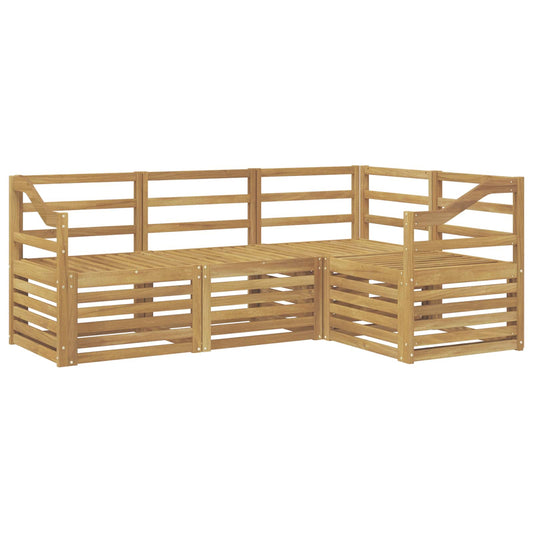 vidaXL Outdoor Sofa Set 4 pcs White Solid Acacia Wood