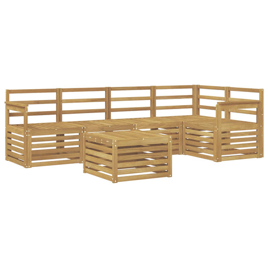 vidaXL Outdoor Sofa Set 6 pcs White 59 x 59 x 37 cm Solid Acacia Wood