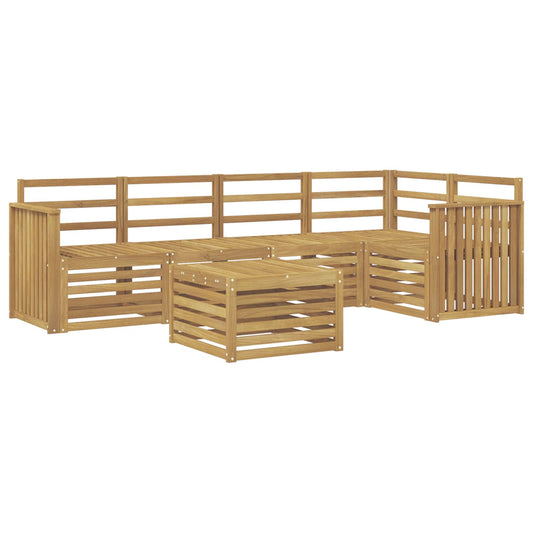 vidaXL Outdoor Sofa Set 6 pcs White 59 x 59 x 37 cm Solid Acacia Wood