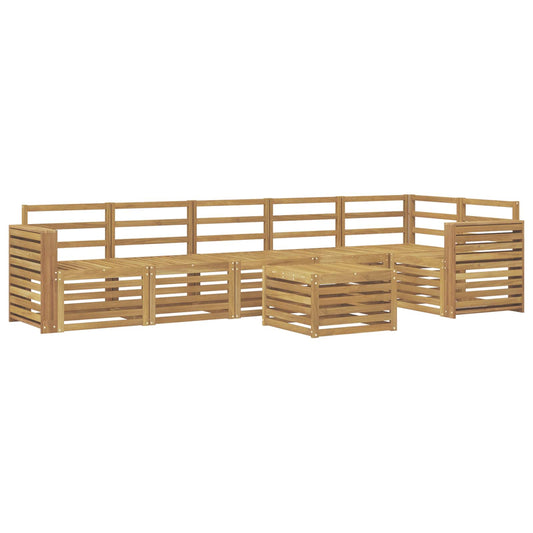 vidaXL Outdoor Sofa Set 7 pcs White 59 x 59 x 37 cm Solid Acacia Wood