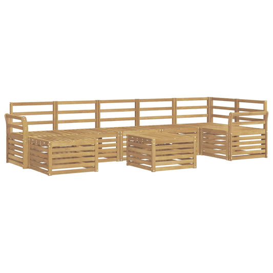 vidaXL Outdoor Sofa Set 8 pcs White Solid Acacia Wood
