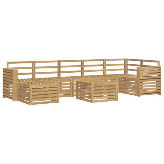 vidaXL Outdoor Sofa Set 8 pcs White Solid Acacia Wood