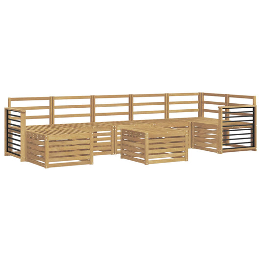 vidaXL Outdoor Sofa Set 8 pcs White 59 x 59 x 37 cm Solid Acacia Wood