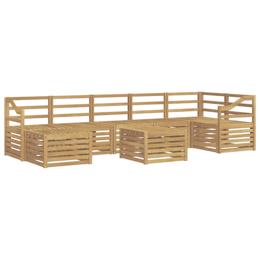vidaXL Outdoor Sofa Set 8 pcs White 59 x 59 x 37 cm Solid Acacia Wood