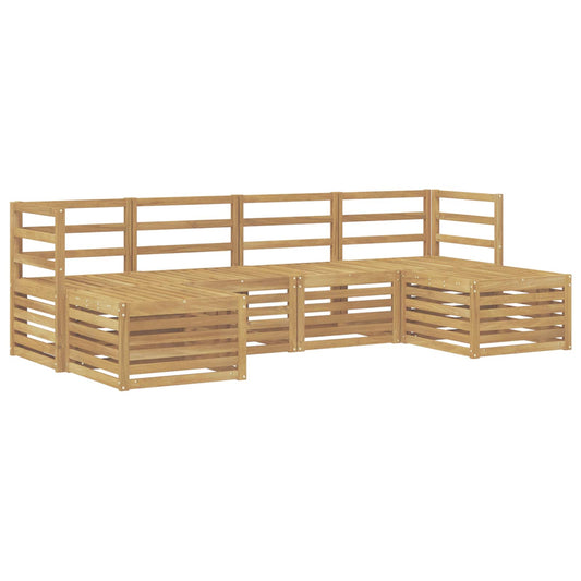 vidaXL Outdoor Sofa Set 6 pcs White Solid Acacia Wood