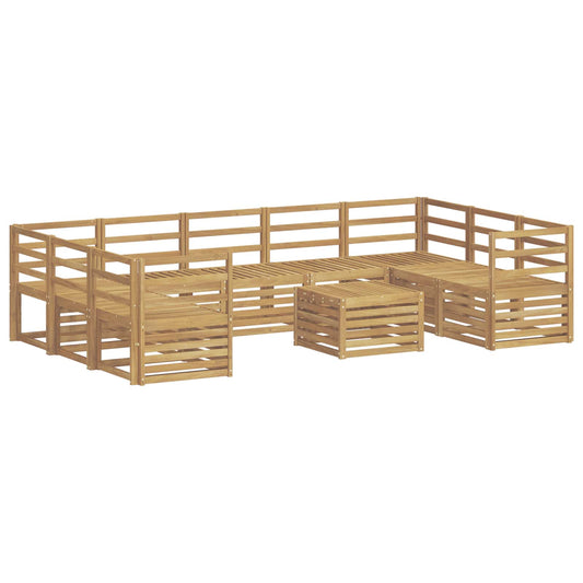 vidaXL Outdoor Sofa Set 10 pcs White 59 x 59 x 37 cm Solid Acacia Wood
