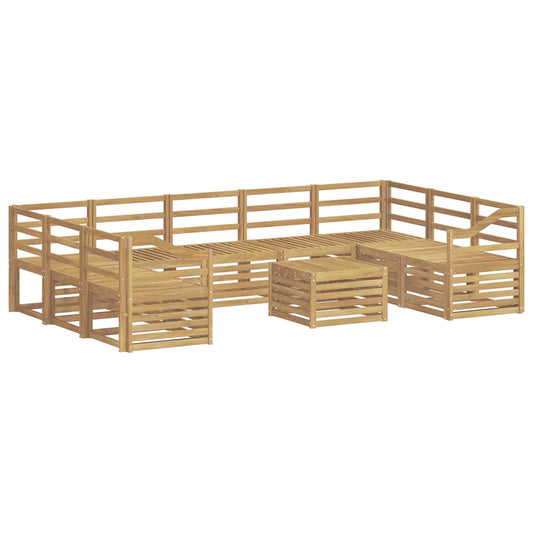 vidaXL Outdoor Sofa Set 10 pcs White 59 x 59 x 37 cm Solid Acacia Wood