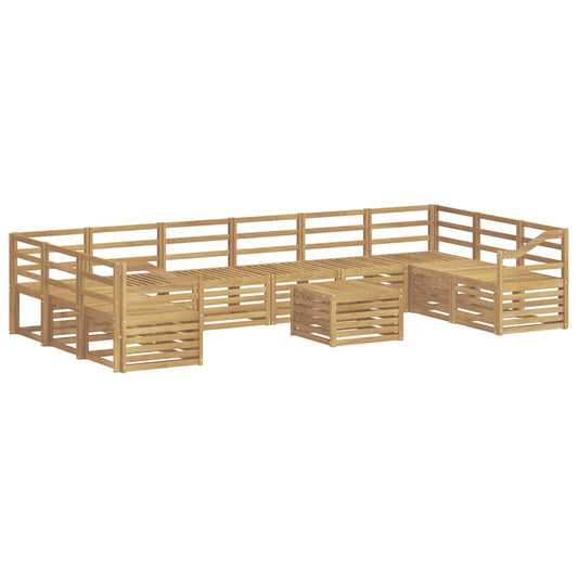 vidaXL Outdoor Sofa Set 11 pcs White 59 x 59 x 37 cm Solid Acacia Wood