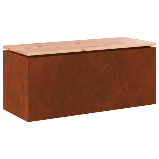 vidaXL Garden Bench Rusty 100 x 40 x 43 cm Weathering steel