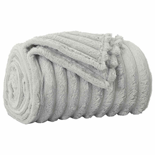 vidaXL Throw Blanket Grey 240 x 220 cm Fleece