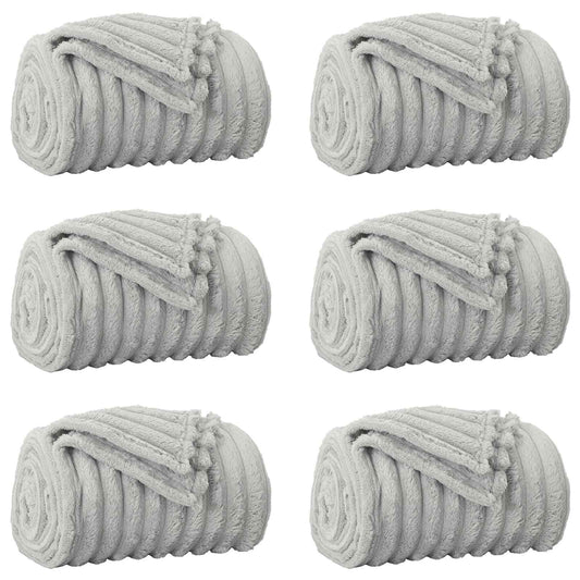 vidaXL Throw Blankets 6 pcs Grey 150 x 130 cm Fleece
