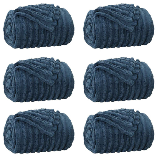 vidaXL Throw Blankets 6 pcs Navy Blue 240 x 220 cm Fleece