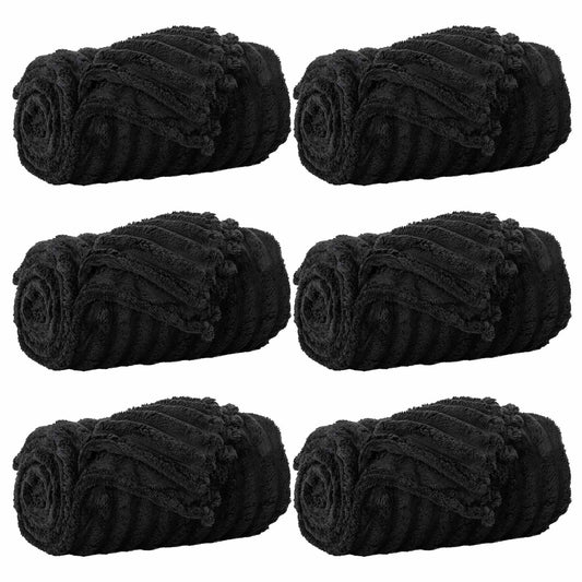 vidaXL Throw Blankets 6 pcs Black 200 x 150 cm Fleece