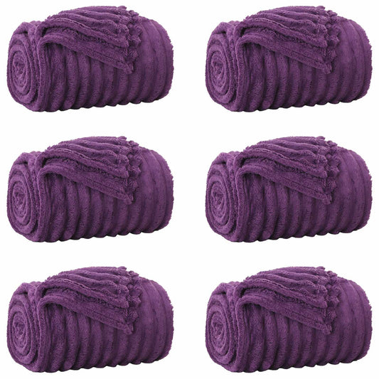 vidaXL Throw Blankets 6 pcs Purple 240 x 220 cm Fleece