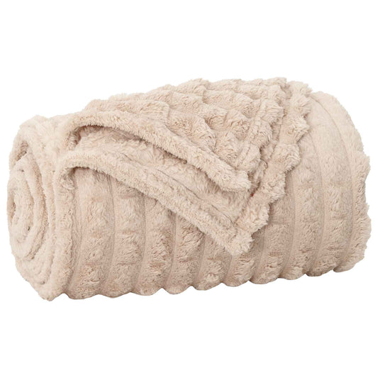 vidaXL Throw Blanket Beige 150 x 130 cm Fleece