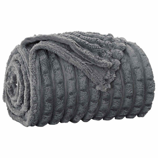 vidaXL Throw Blanket Dark Grey 240 x 220 cm Fleece