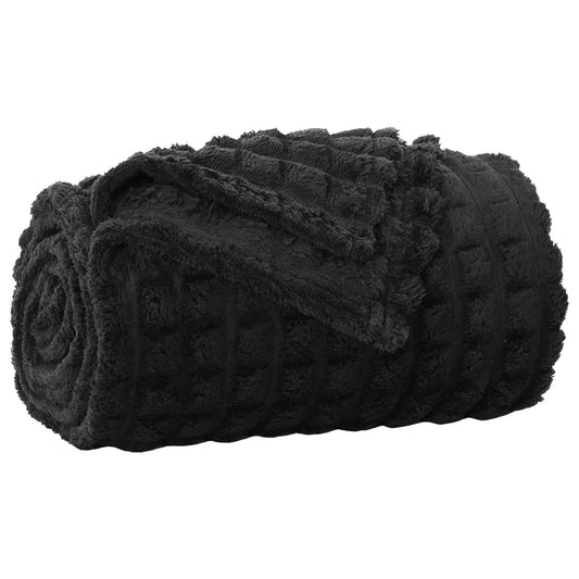 vidaXL Throw Blanket Black 270 x 240 cm Fleece