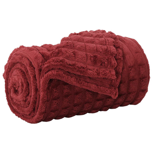vidaXL Throw Blanket Bordeaux Red 200 x 150 cm Fleece