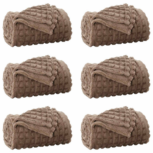 vidaXL Throw Blankets 6 pcs Camel 270 x 240 cm Fleece