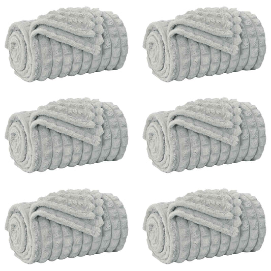 vidaXL Throw Blankets 6 pcs Grey 150 x 130 cm Fleece