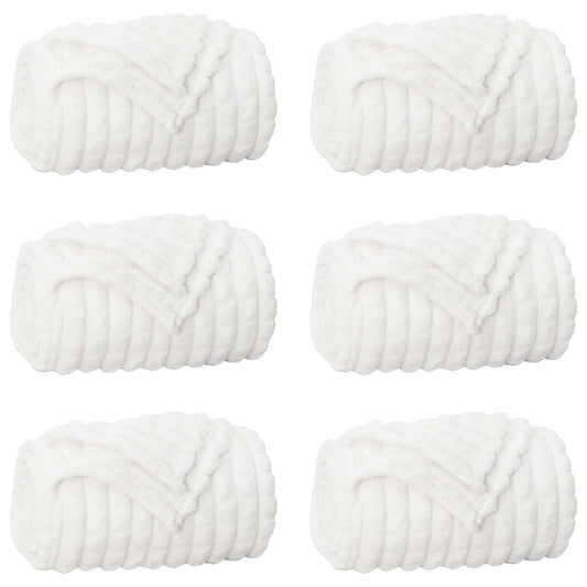vidaXL Throw Blankets 6 pcs White 240 x 220 cm Fleece