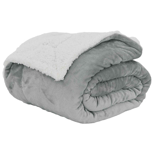 vidaXL Throw Blanket Grey 240 x 270 cm Fleece
