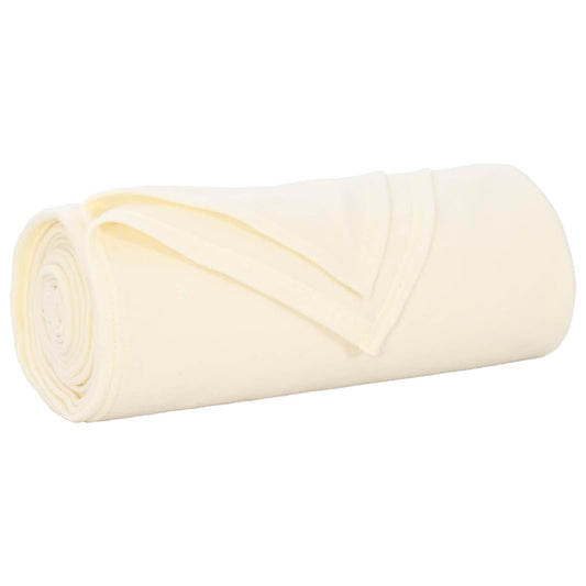 vidaXL Throw Blanket Cream 170 x 130 cm Fleece