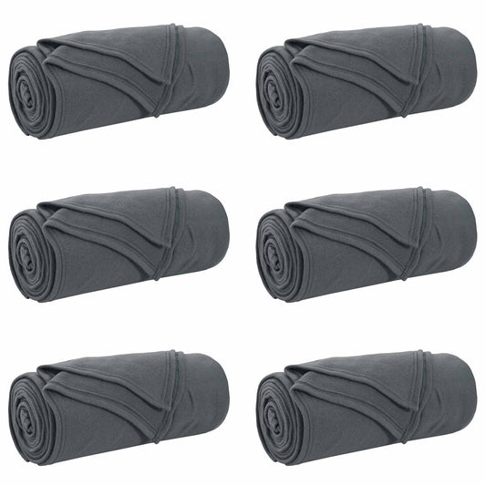 vidaXL Throw Blankets 6 pcs Dark Grey 240 x 220 cm Fleece