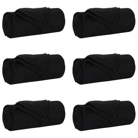 vidaXL Throw Blankets 6 pcs Black 200 x 150 cm Fleece