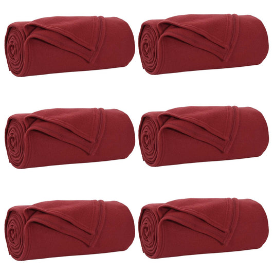 vidaXL Throw Blankets 6 pcs Bordeaux Red 270 x 240 cm Fleece